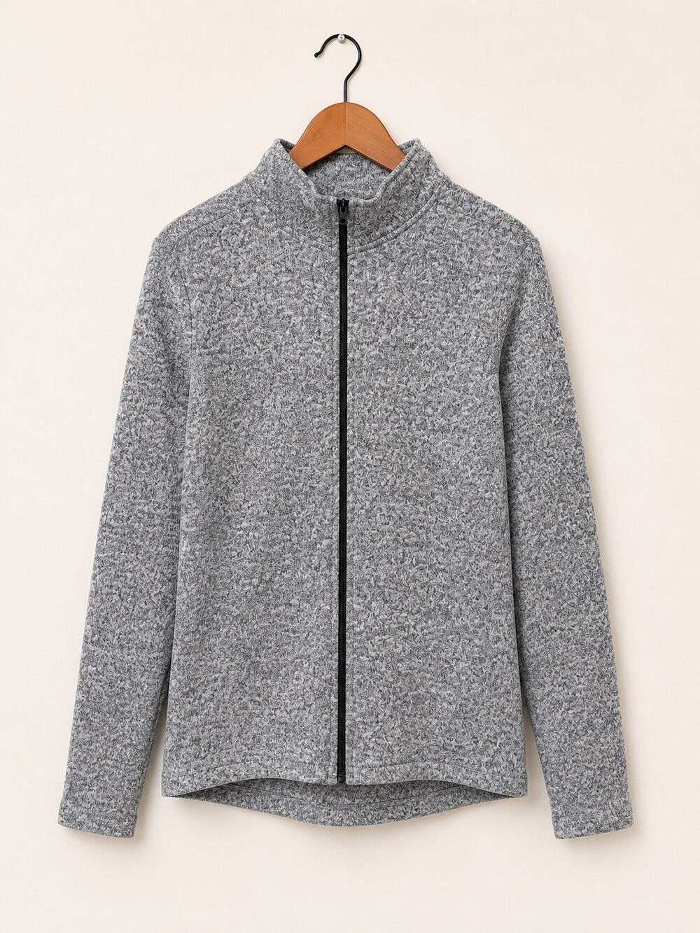 NWOT Danksin Gray Full Zip Jacket Sweater Fleece Mock Neck Activewear Sz XXL - Picture 1 of 3